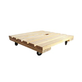 Kit Com 4 Decks De Madeira 30x30 Cm Para Jardim Com Rodas