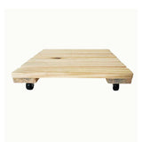 Kit Com 3 Decks De Madeira 30x30 Cm Para Jardim Com Rodas